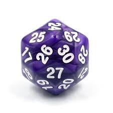 D30 - Pearl Purple/White Die